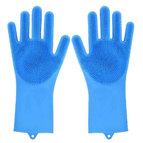 2 pcs Latex Dishwashing Gloves Silicone Scrubber Gloves