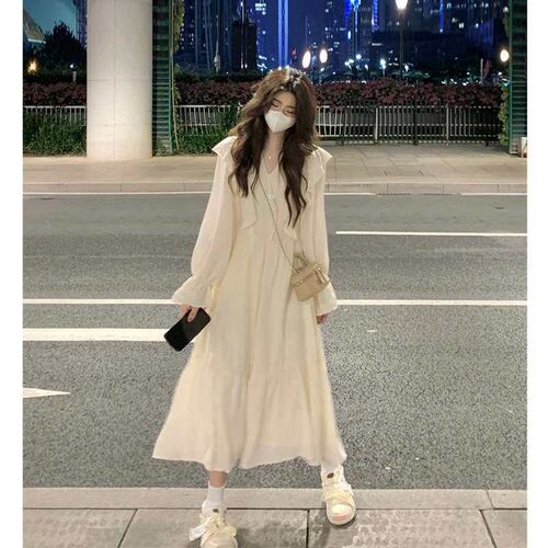 Gentle Style First Love Dress Tight Waist French Style High-