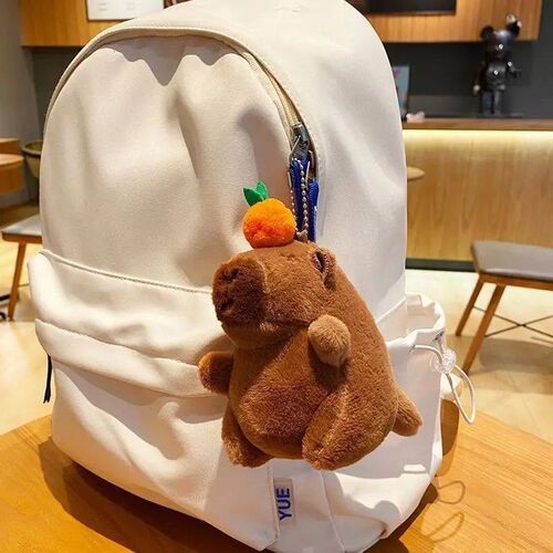 1-20PCS Plush Persimmon Wagging Tail Capybara Key Pendant Cu