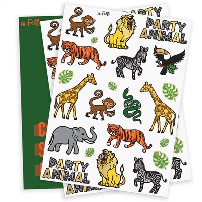 animal tatots Jungle Temporary Tattoos Kids toys纹身贴纸套装
