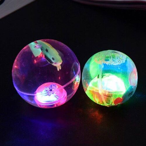 Light Up Pet Dog Ball Toy LED Flashing Elastic Ball Glow in