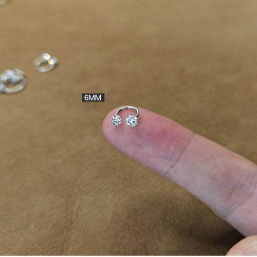 1PC Stainless Steel Fashion Crystal CZ Hoop Women Tragus Car