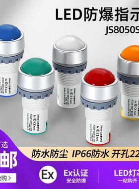 JS8050S防爆防尘防水电源指示灯信号灯22mm IP66抗干扰110V