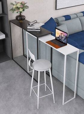 沙后靠墙暖气片置物缩架铁艺伸玄长15352关桌阳台高脚条吧台桌子