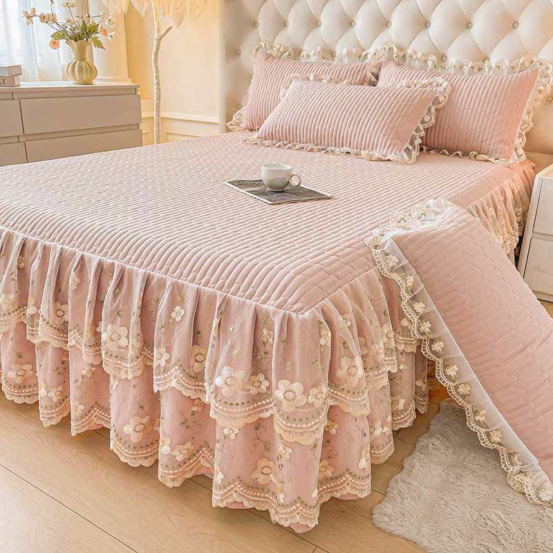 夹棉床裙木棉皱皱纱韩式公主风加厚防滑防脏1.8米床罩床套三件套,3C数码配件,其它配件,淘宝优惠券,粉丝福利购,淘宝优惠卷