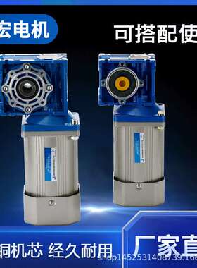 蜗轮RV030大扭矩涡轮蜗杆减速电机 可调速电机120w单相220V