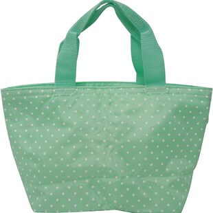 绿色圆点饭盒袋  饭盒包 保冷便当包带冰袋 防水轻便饭盒兜