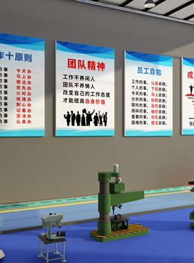办公室墙面装饰企业文化墙贴工厂车间安全生产团队激励志标语背景