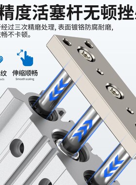 MGPM三轴气缸带导杆MGPL1/32///3-1Z小型气动TCM三杆气缸