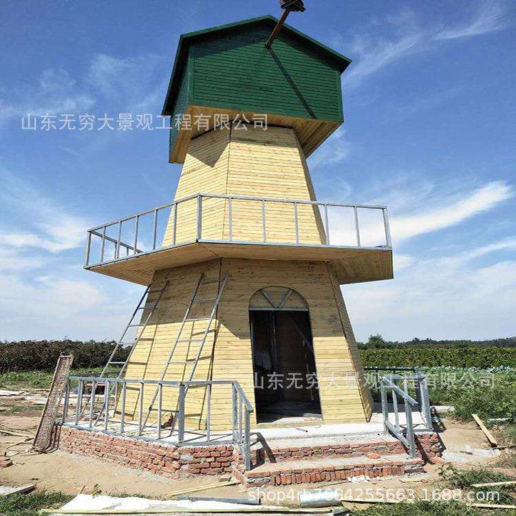 厂家直销防腐木钢木大型荷兰欧美造型户外景观实木装饰摆件大风车