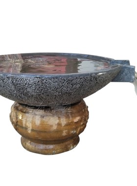 流水喷泉景观摆件青石流水盆庭院石材鱼池装饰水钵石盆喷水池