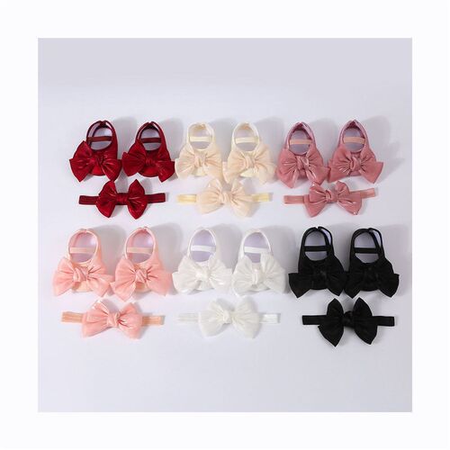 Baby Shoes Mesh Solid Color Shoes + Headband Toddler Shoes S