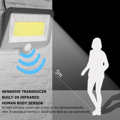 LED Solar Wall Light Waterproof PIR Motion Sensor Lamps 3 Mo
