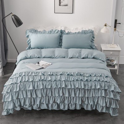 Size Korean-style Princess Multi-side Ruffled Solid lor Bed