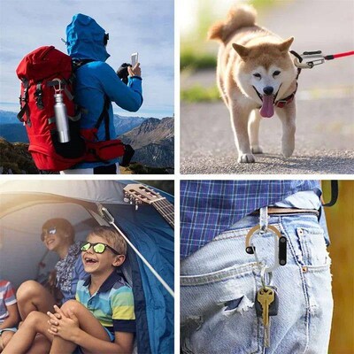 Camping Hybrid Gear Clip Carabiner Rotating Hook Clip Non-Lo