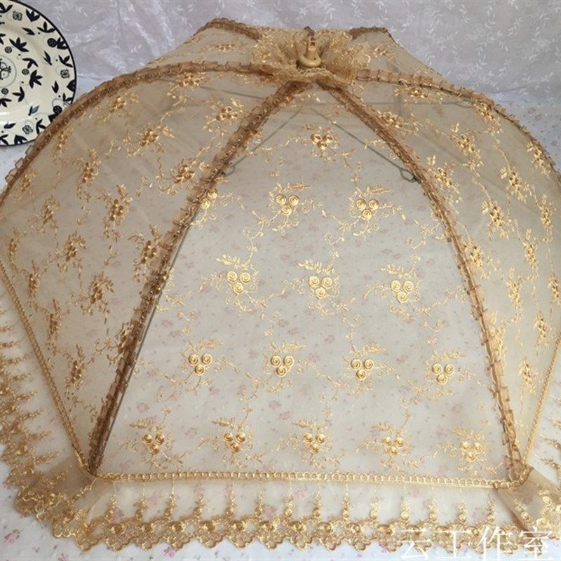 欧式菜罩 可折叠拆洗食物罩饭菜伞盖 大号防苍蝇餐桌罩子圆形高档,收纳整理,餐桌罩,淘宝优惠券,粉丝福利购,淘宝优惠卷