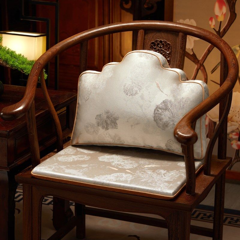 中式坐垫靠山枕红木椅子座垫靠垫一体云枕大靠枕沙发垫靠背垫定制