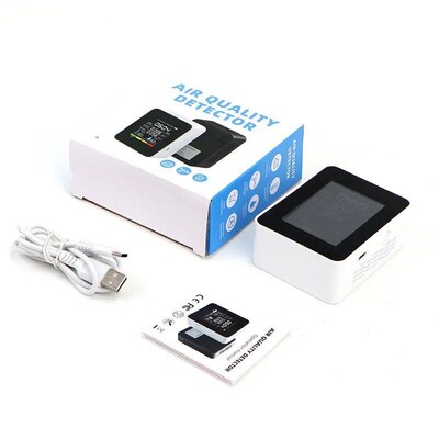 5 in 1 Digital Air Quality Monitor CO2 HCHO TVOC Humidity an