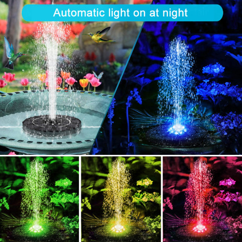 Garden Solar Water Floating Fountain Pool Pond Waterfall Dec
