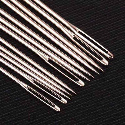 Sharp-pointed large-eyed needles, yarn needles, ribbon embro