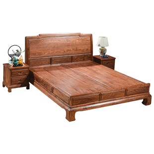 刺猬紫檀大床红木床人床1.8大脚床中式现代卧室晖腾明清家具