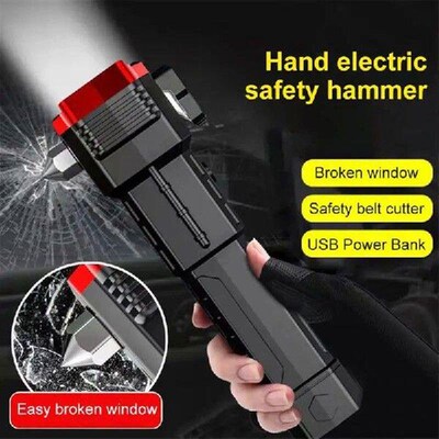 Multi-functional Flashlight Car Safety Hammer with Strong