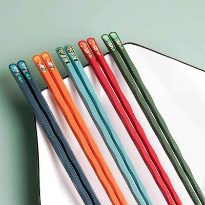 National Trend Style Stainless Steel Chopsticks Set, Cute an