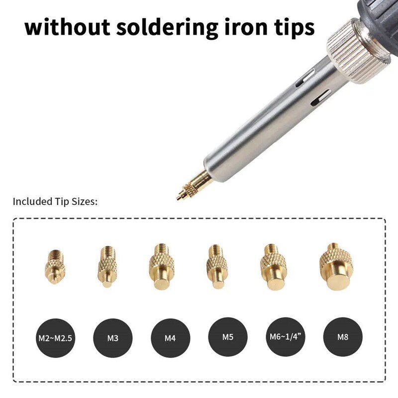 Heat Insert Nut Iron Tip M2 M3 M4 M5 M6 M8 Brass Thread Embe