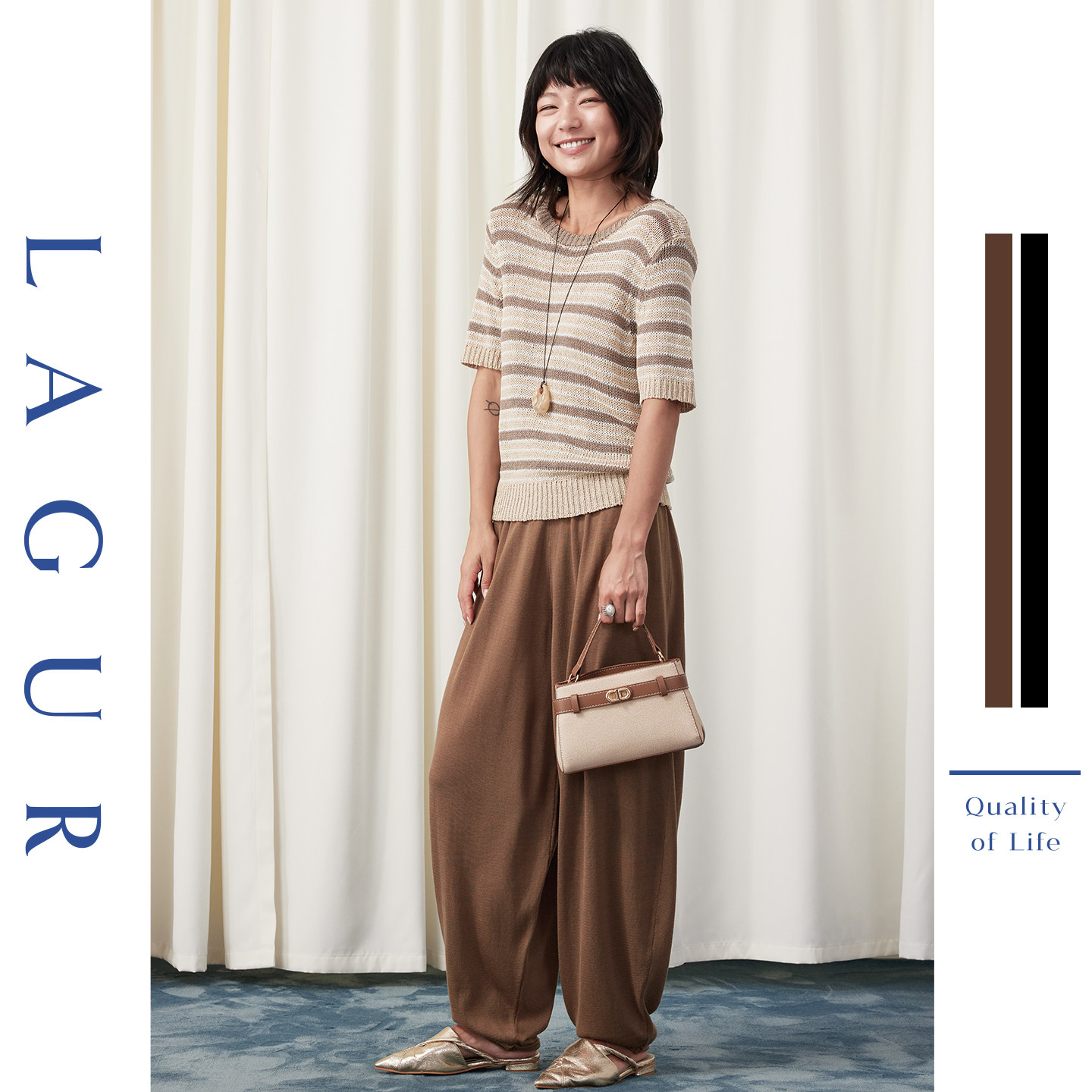 Lagur云感松弛~68支高支莱赛尔气球裤子女款夏季宽松bf慵懒风2026