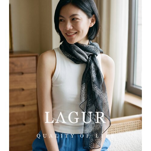 Lagur100%真丝雪纺纱巾防晒披肩