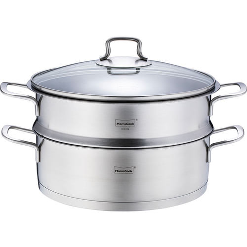 慕厨火锅锅家用电磁炉专用锅带蒸笼加厚30不锈钢大容量单味火锅