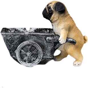 烟灰缸创意个性潮流家用客厅防飞灰可爱小狗办公室防烟味烟灰缸