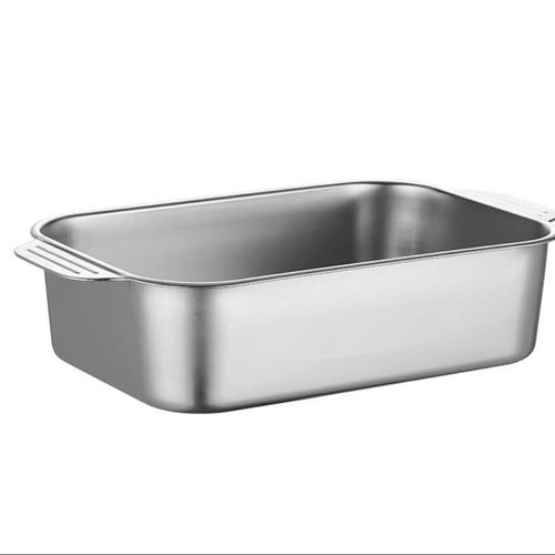 30加厚金色不锈钢燃气灶烤鱼盘长方形家用商用电磁炉烤鱼专用锅