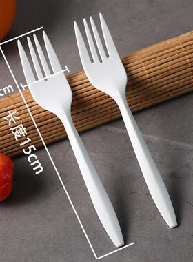 一次性塑料蛋子绿色加厚单包装食独品级PNL叉叉子披萨糕甜品叉子