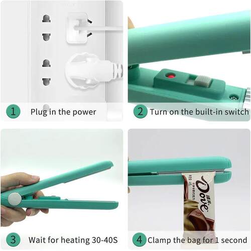 Mini Plastic Bag Sealer Machine Storage Bag Clip Vacuum Seal