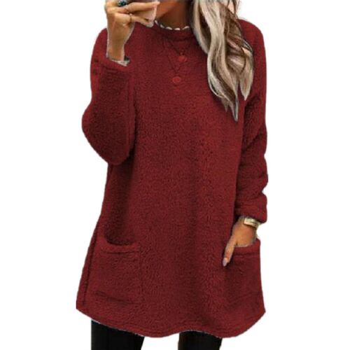 2025 Independent Station Temu Womens Long Sleeve Pocket Plu