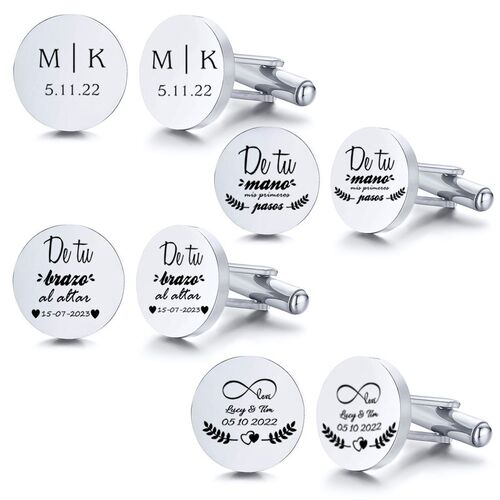 Engrave Initial Cufflinks for Wedding Birthday Groomsmen Gif