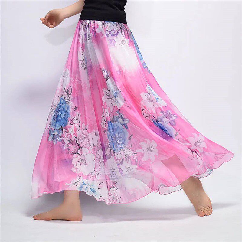 Long Skirt for Women, Casual Vintage Clothing, Elegant Bohem图片