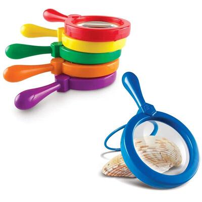 Kids Magnifying Glass 5X Handheld Jumbo Magnifiers with Stan