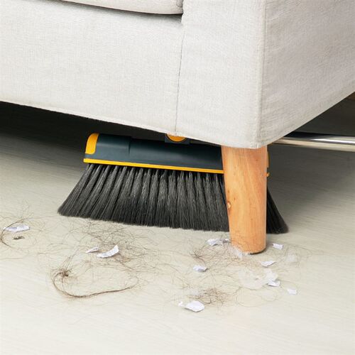 Broom and dustpan set with soft brush broom and dustpan set