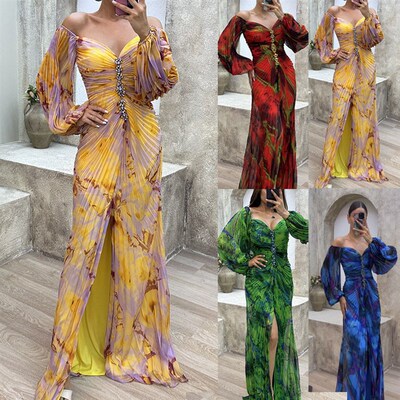 2025 Party Pleated Long Sleeve Dress Ins Loose Casual Women