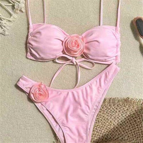 3D floral bikini swimsuit, womens beach swimsuit