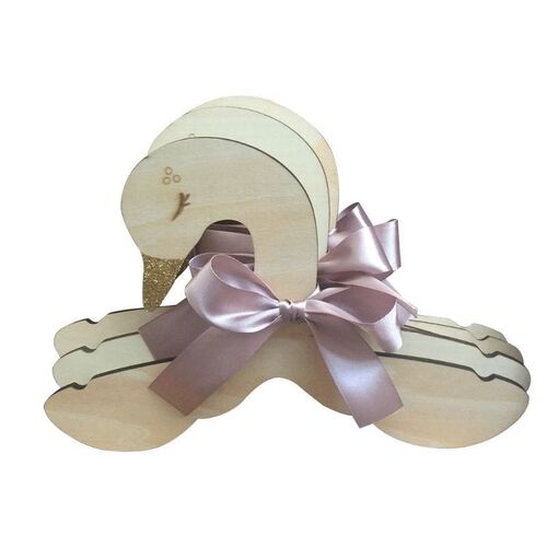4pcs Sweet Swan Bow Baby Kids Room Nursery Wooden Coat Cloth
