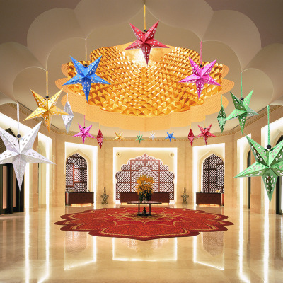 Stereo laser Christmas five-pointed star ceiling decoration