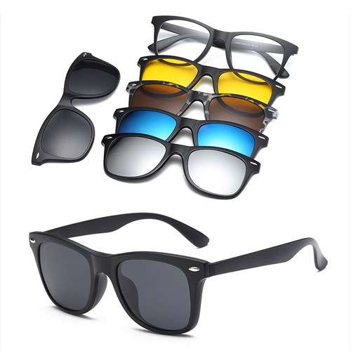6 In 1 Custom Men Women Polarized Optical Magnetic Sunglasse