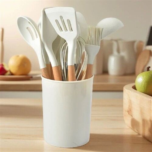 12Pcs Kitchen Utensil Set Silicone Spatula Set Wooden