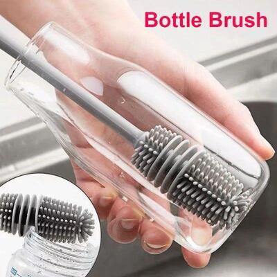 Silicone Milk Bottle Brush Cup Scrubber Glass Cleaner Kitche
