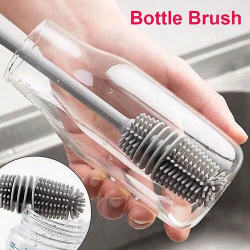 Silicone Milk Bottle Brush Cup Scrubber Glass Cleaner Kitche