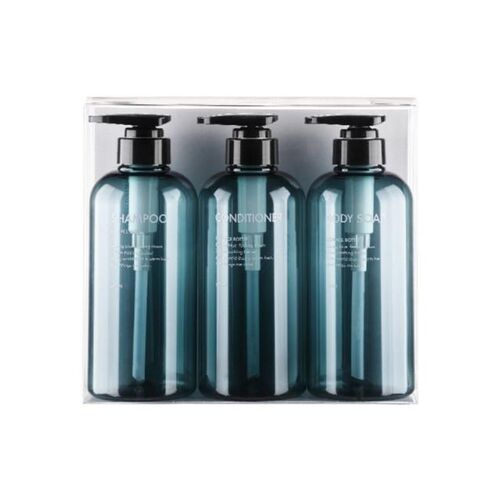 3Pcs 500ml Empty Bottle Set Shampoo Shower Gel Hair Conditio