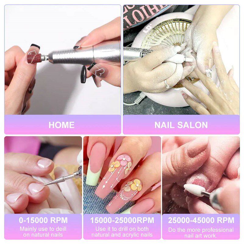 45000RPM Rechargeable Electric Nail Drill Machine Profession